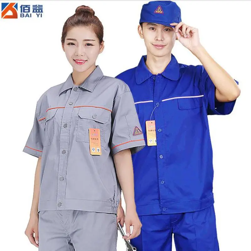 Spring Breathable Anti-static short Sleeve Work Clothes