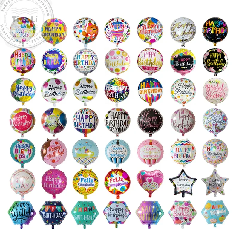 18 Inch Happy Birthday Globos Aluminum Foil Helium Mylar Balloon Wholesale Children's Birthday Party Decoration Balloon Supplies (1600148725863)