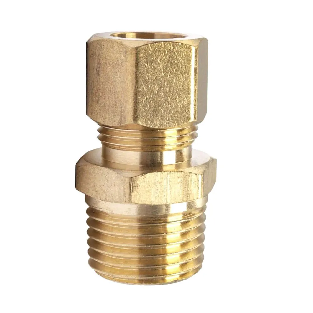 Brass 1/2-Inch OD x 1/2-Inch Male Connector NPT Compression Connector Fitting For Copper Pipe