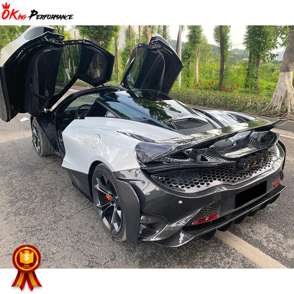  720S Upgrade 765LT Style Dry Carbon Fiber 2015-2018 Car Body Kit Bumper Side Skirt Spoiler Diffuser For Mclaren