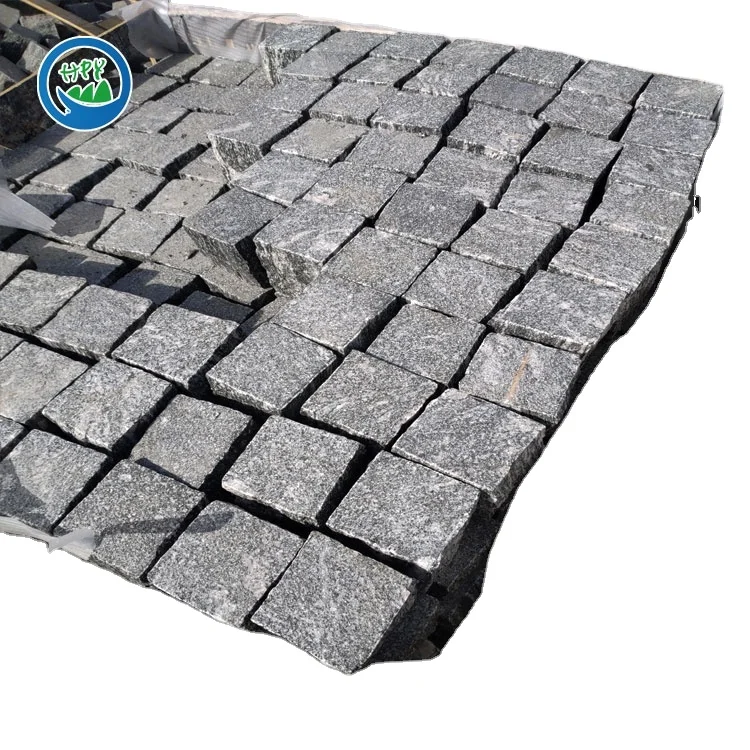 Factory Supplies Dark Grey Granite Cobble Stone  Natural Granite Paving Stones Rock Surface Cobbles For Sidewalks