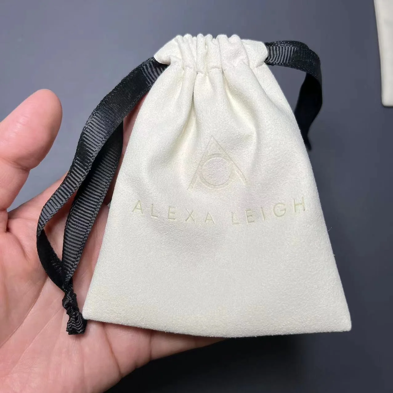 9*12cm Custom Microfiber Jewelry Packaging Bag Drawstring Pouch with Logo  Jewelry Pouch with Insert