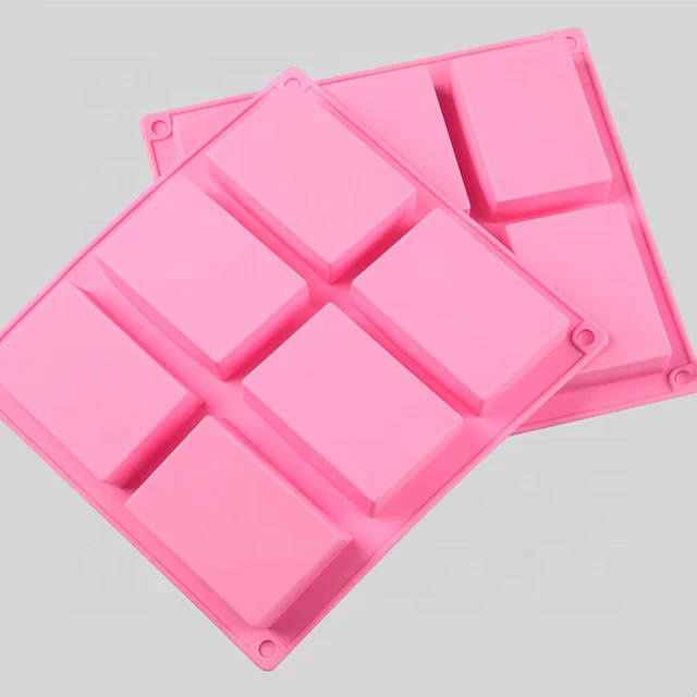DLC053 Non-stick 6 rectangle forms silicone used soap mold rectangular soap making molds handmade soap silicone mold
