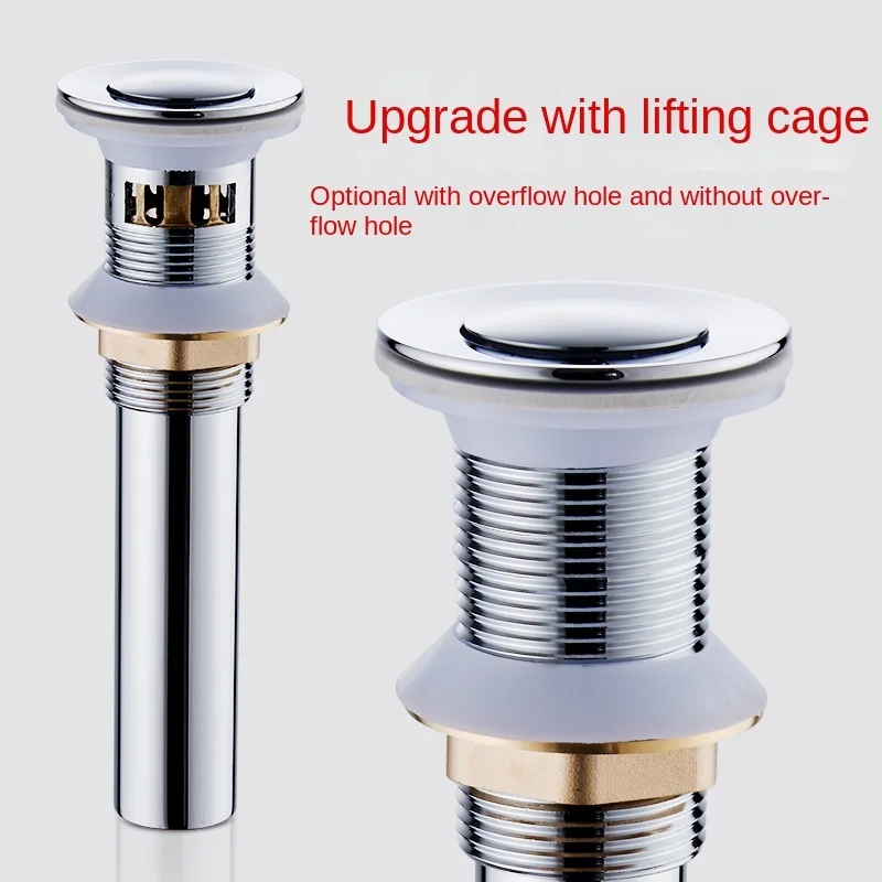 Wholesale Electroplate Gold Drain Wash Basin Push Down Pop-Up Universal Bathroom Stopper Sink Drainer