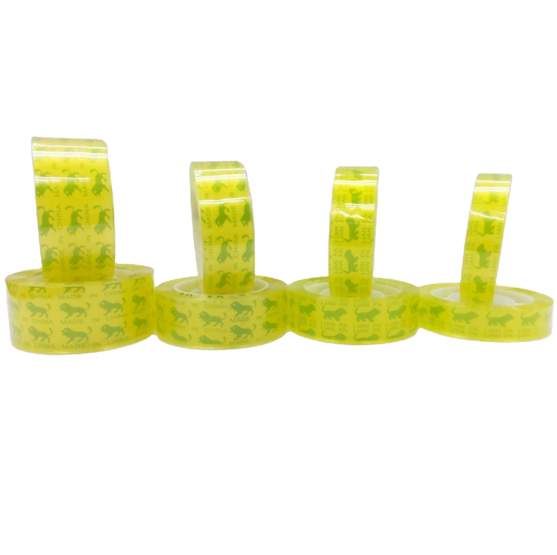 Горячая Распродажа из Индии, 18 мм, желтоватая клейкая лента для студентов, супер липкая Лента bopp, канцелярская лента, хорошо адгезирующая упаковочная лента с цветком