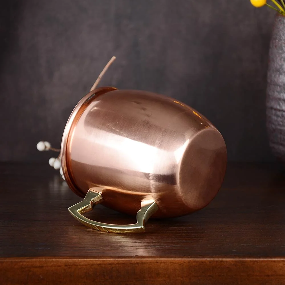  Cocktail Antique Brass and Stainless Lined Solid Moscow Mule Copper Cup 100%