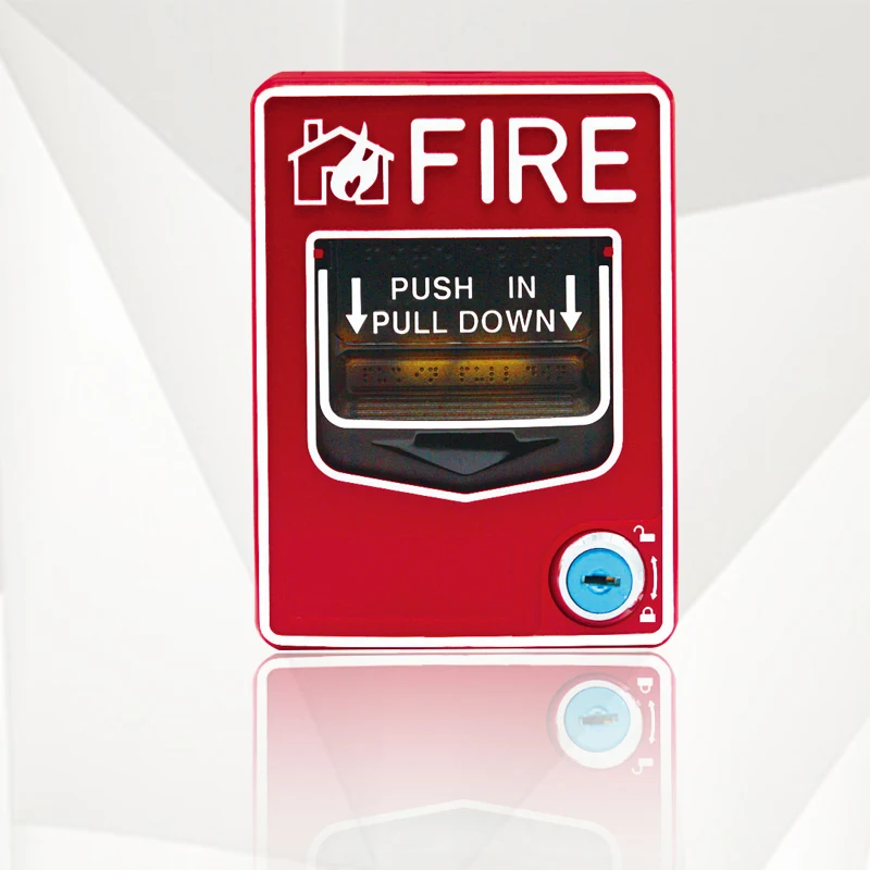 Conventional 9-28VDC Fire Alarm Manual Call Point Emergency Button Key Reset Manual Pull Station
