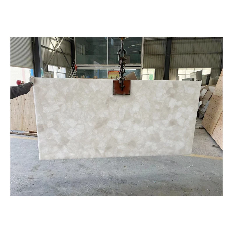 Wholesale Large Size 3200*1600*20 mm Natural Pure White Crystal Clear Quartz Stone Slabs