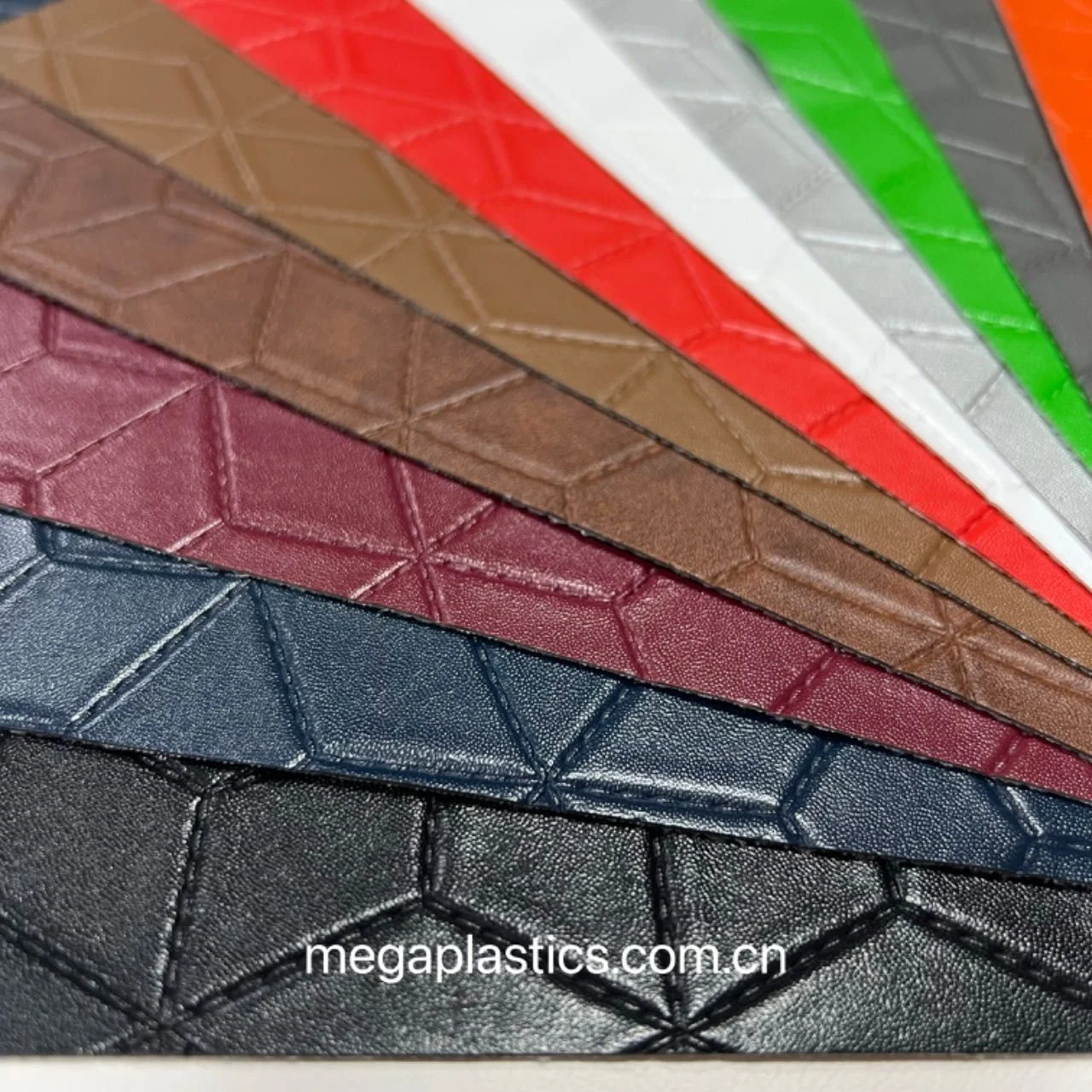 Quilted Embossed PVC Leatherette Fabric Premium Upholstery Material for Car Seats, Sofas Benches