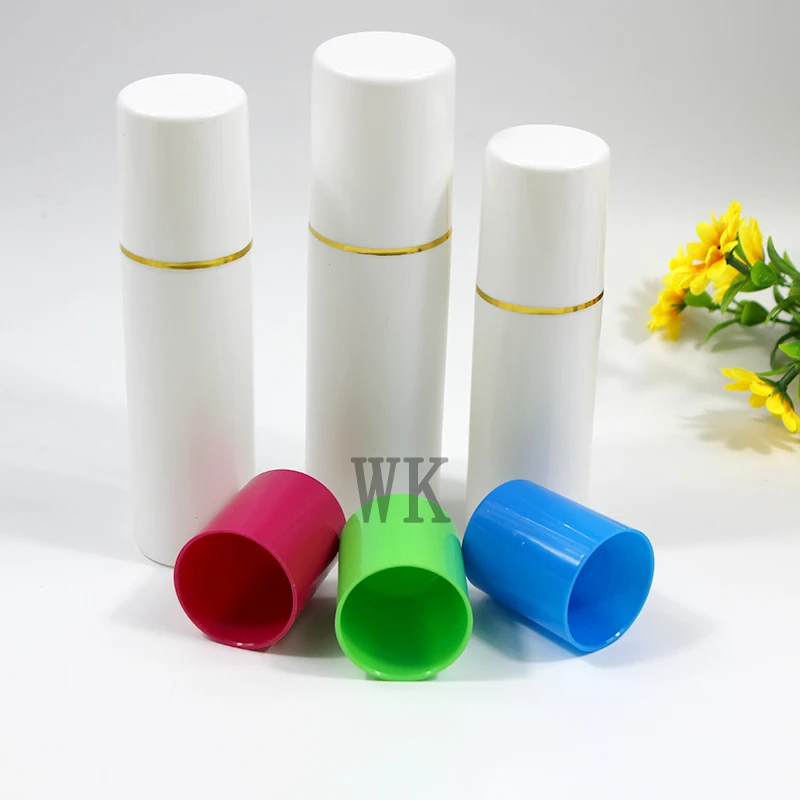 30ml 60ml 80ml 100ml PET Spray Bottle with Over cap Long Slim Round Shape Fine Mist Bottle with gold ring cap