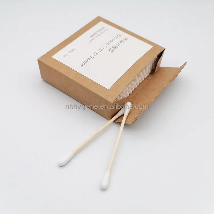 Factory biodegradable bamboo ear cotton buds disposable q-tips cotton swabs  bamboo sticks