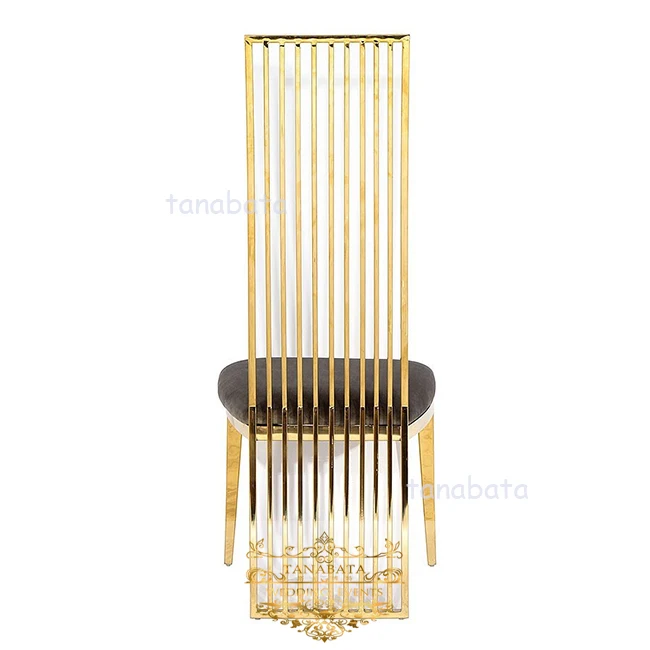 
elegant gold stainless steel hotel hotel reception high back chair wedding 