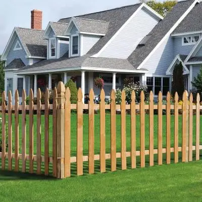 decorative outdoor wood barrier fence cedar fencing outdoor yard picket border Japanese cedar lawn barrier