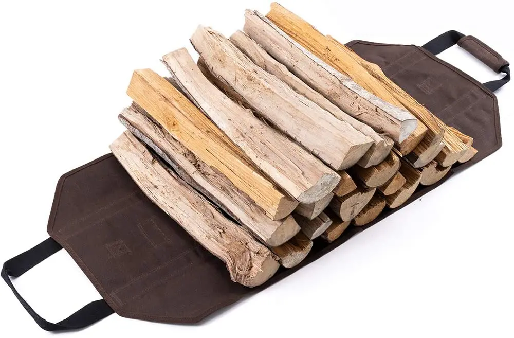 Large Firewood Carrier bag Indoor Outdoor Heavy Duty Fireplace Log Carrier Holders Woodpile Rack Fire Wood Carrying Outdoor