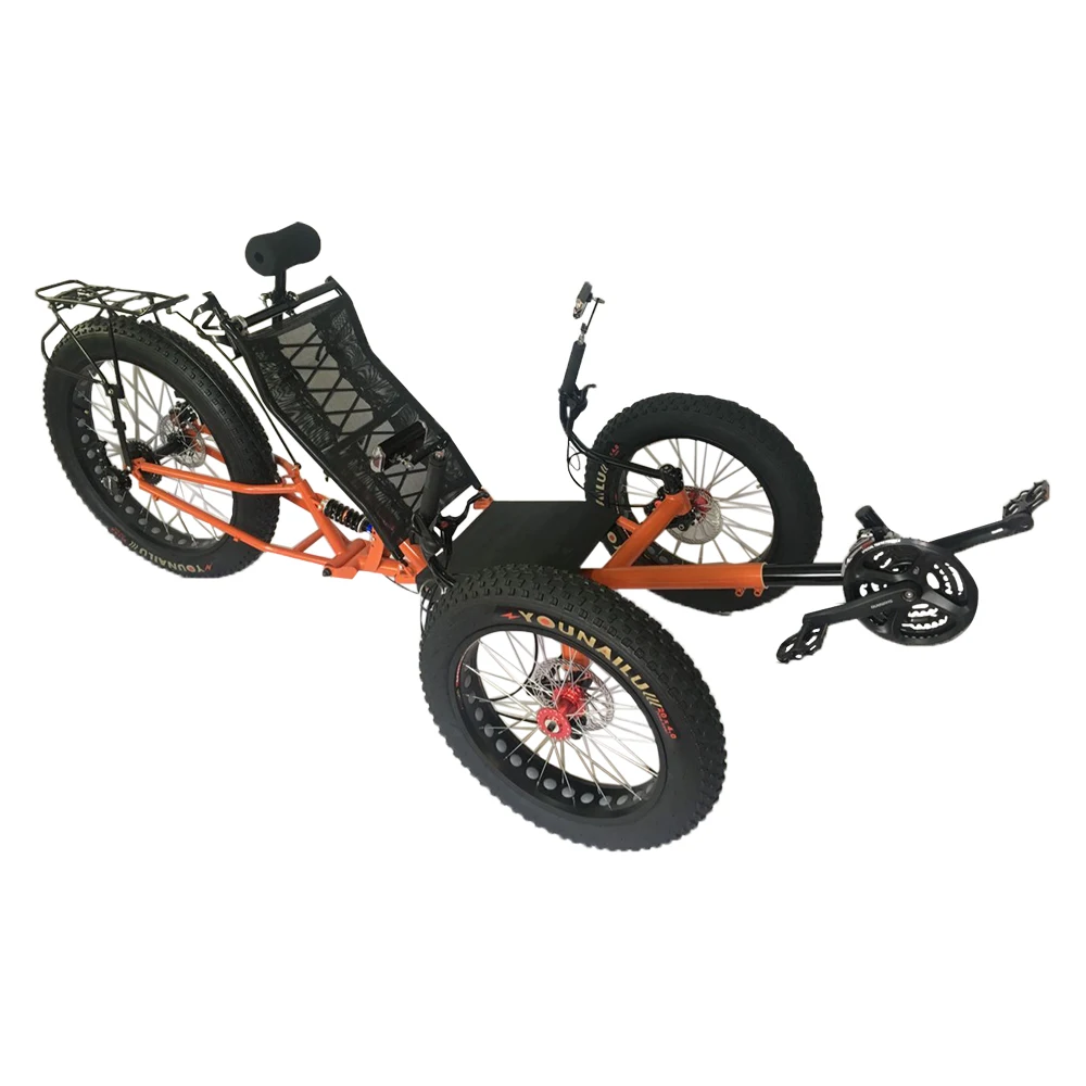 Free Shipping USA Market Wholesale Foldable Suspension Touring tadpole Recumbent Tricycle 3 wheel