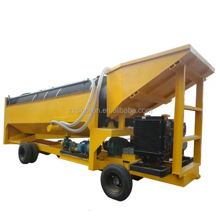 Hot sell mobile alluvial gold trommel manufacturer washing machine for