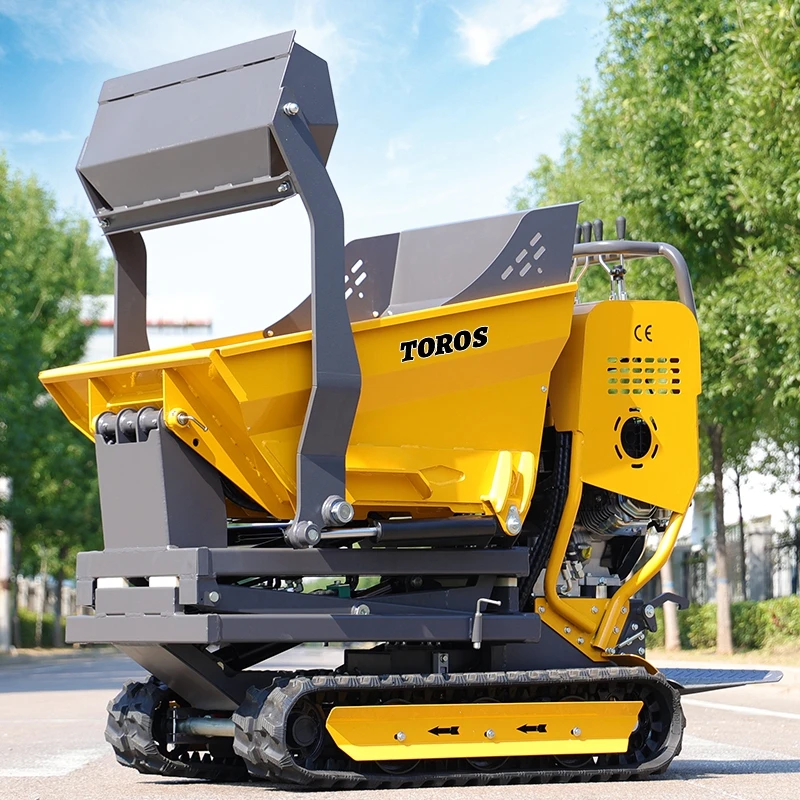 Skid Steer Gasoline Engine Powered 500kg Small Transporter Tracked Mini Crawler Dumper China Small Gasoline Mini Dumper