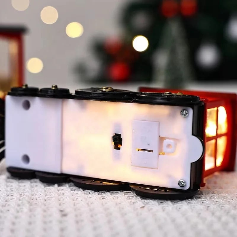 YUYANG Swirling Glitter resin Santa Scene Lighted Train Water Lantern Christmas snow globe CHRISTMAS DECORATION 2024