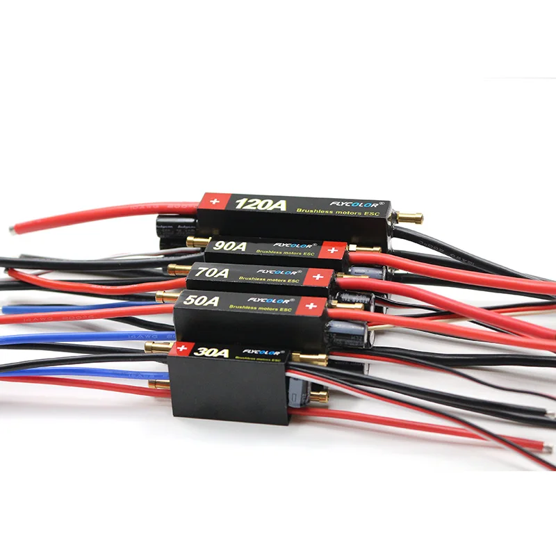 FLYCOLOR ESC 30A 50A 70A 90A 120A Waterproof Brushless Speed Controller ESC With Water Cooling BEC For RC Boat