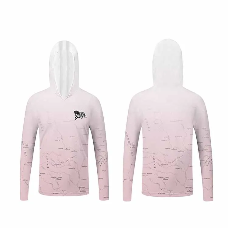 Custom Logo High Quality Quick Dry Long Sleeve Fishing Clothing Upf50+ Sun Protection Fishing Hoodie With Mask