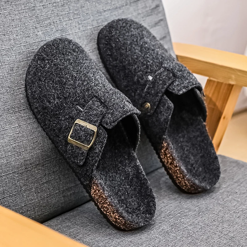 Top selling high-quality Birkent velvet with comfortable internal anti slip design, soft couple cotton slippers