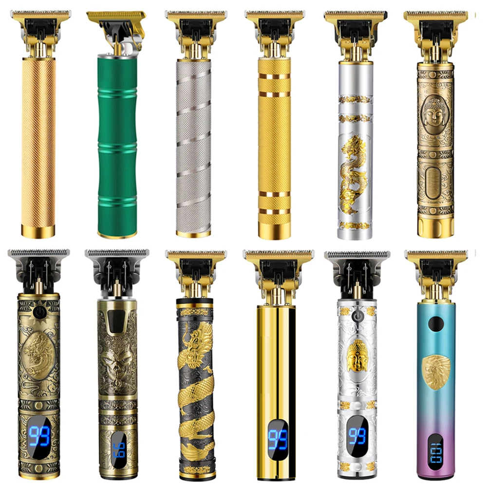 USB Rechargeable Portable Baldheaded Hair Cut Machine Electric Machine Hair Trimmer with LCD Display Screen