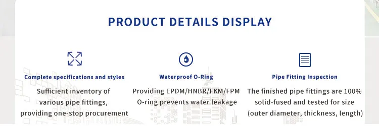 304 Stainless Steel Groove Fittings 3 Way Reducing Tee with Press End
