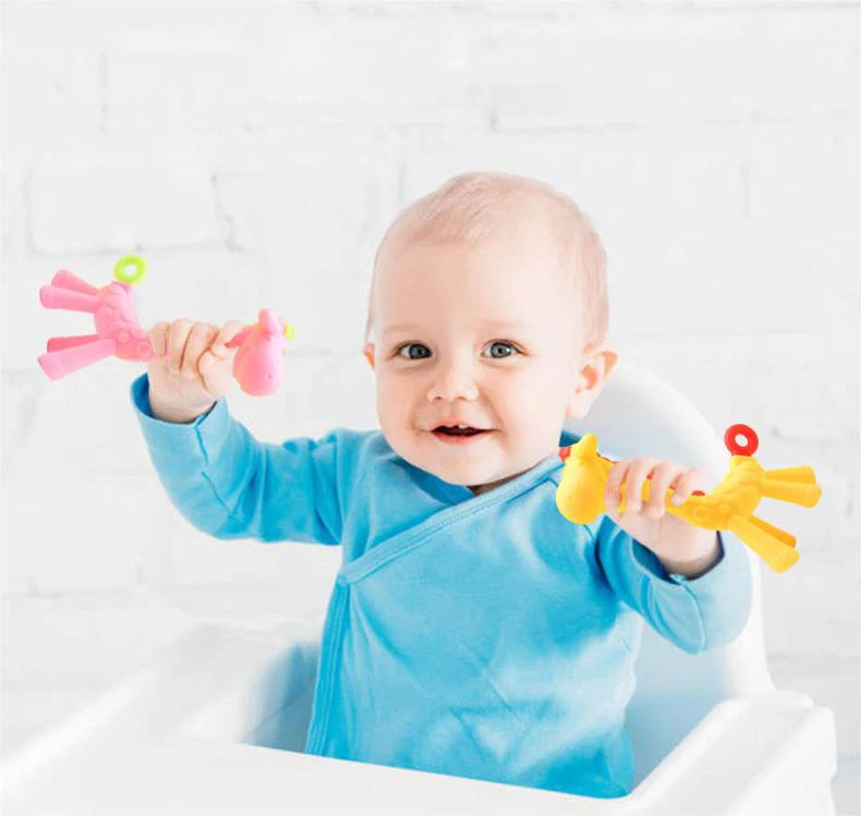 High Quality Giraffe Design Baby Accessories Product Soft Toy Kids Teething Toy Chew Sensory Toys Gift
