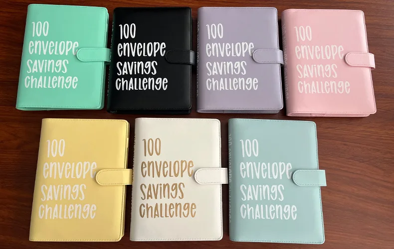 100 envelope savings challenge A5 Budget binder challenges  pu leather budget binder planner notebook for money saving bulk