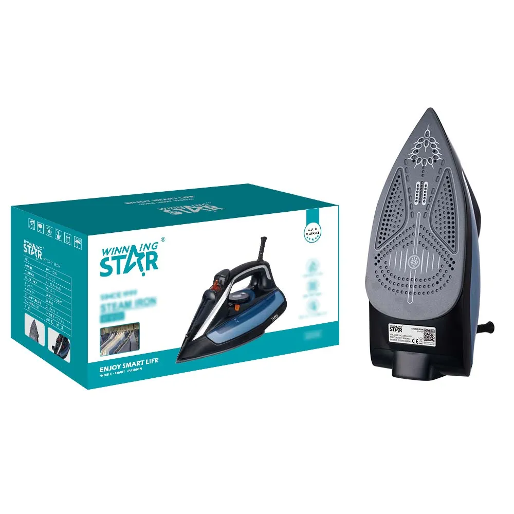 WINNING STAR ST-6123 2200W Industrial Clothes Ironing Self Clean Multifunctional Ceramic Soleplate Commercial Steam Iron