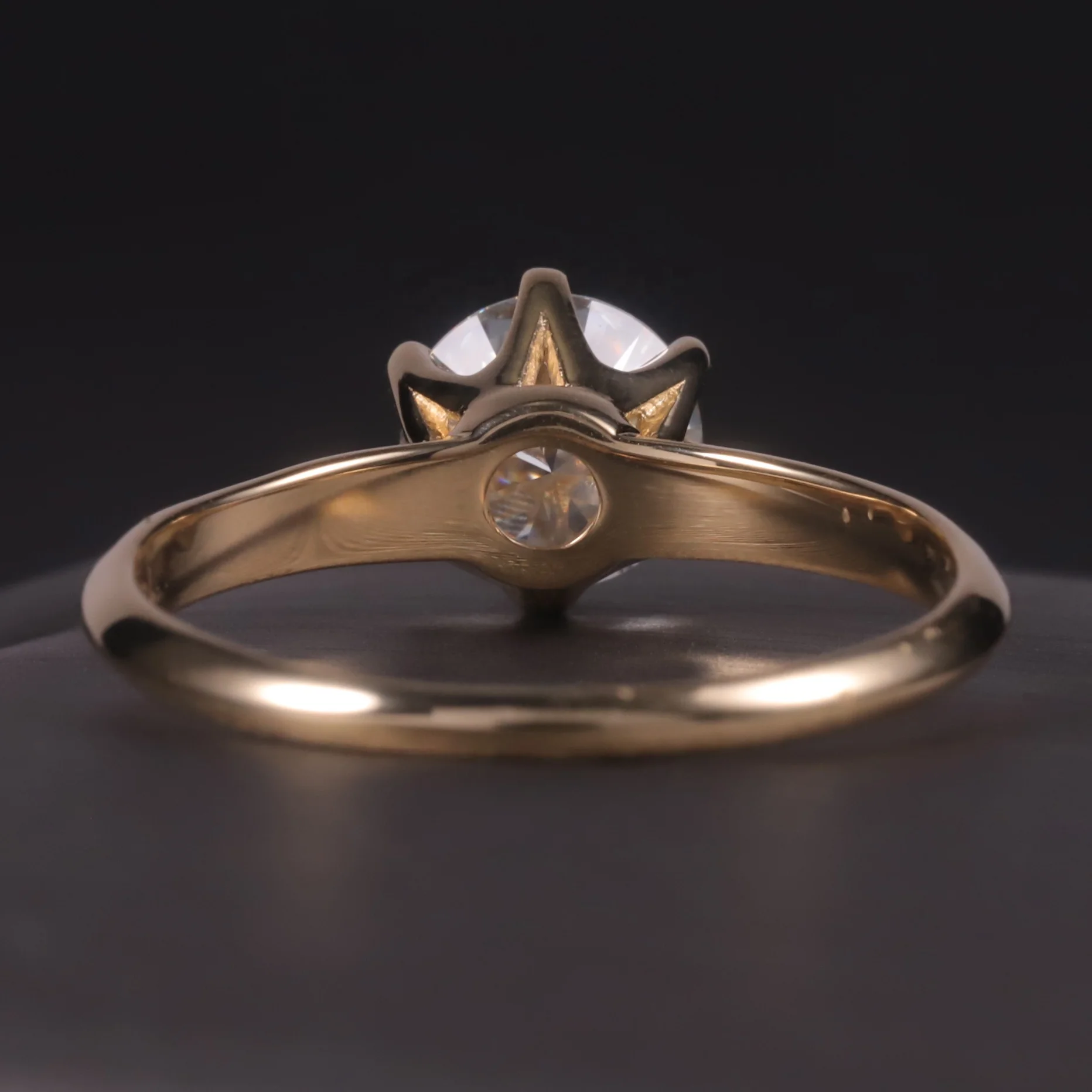 Abiding Wholesale 1 Carat Moissanites Diamond Jewelry 9K 10K 14K 18k Soild Gold Engagement Wedding Ring For Bridal