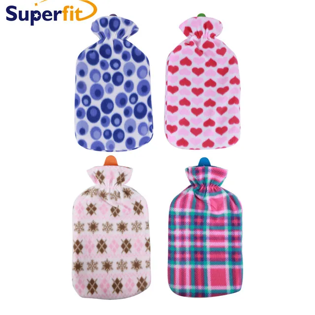 Classic ordinary  type  Rubber hot water bag bottle with fleece cover