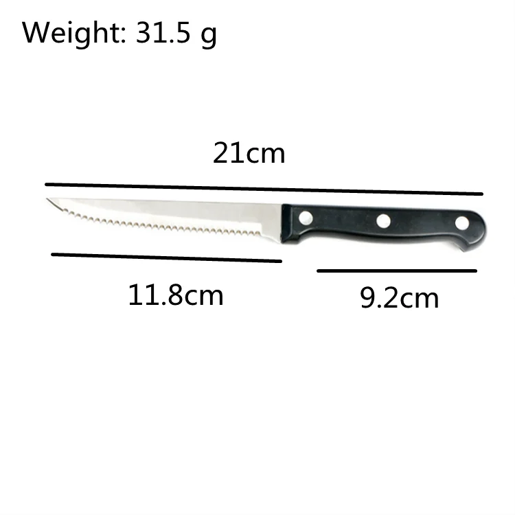 Full handle design LiBL plastic handle steak knife