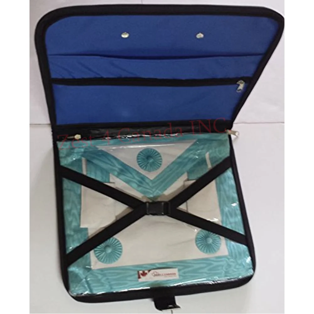 
Masonic Regalia Smart File Case For MMWM Apron with Soft Handle in Black Leather 