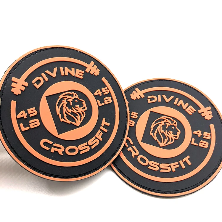 Good Quality Custom Animal Logo PVC Rubber Label Embossed Rubber Patch With Hook Backing