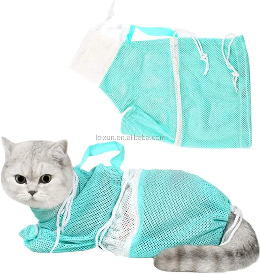 
Multifunctional djustable Breathable Anti-Bite and Anti-Scratch Restraint Bag Cat Washing Shower Bathing Bag with handle 