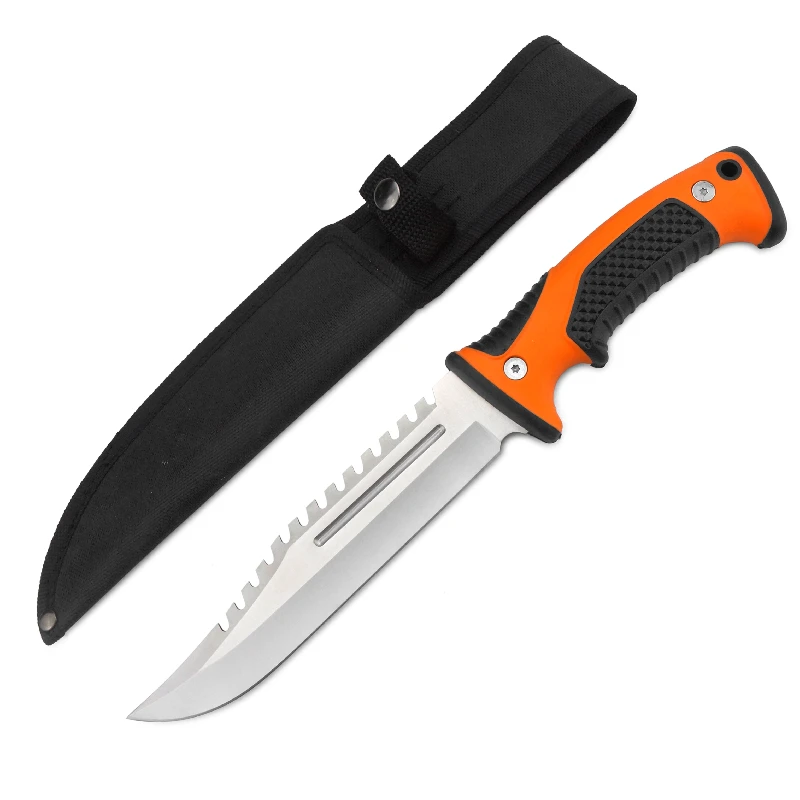 
11 inch tactical knife camping knife hunting knife with good grip rubber handle 
