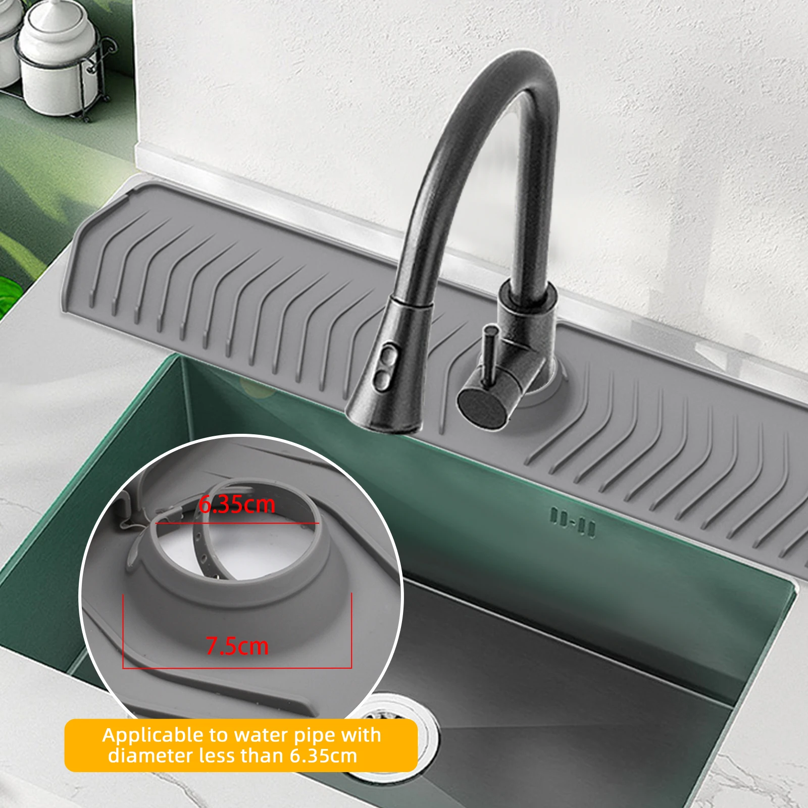 30*5.7 inch Silicone Sink Splash Drain Drying Pad Kitchen Faucet Sink Splash Guard Silicon Faucet Mat For Kitchen S