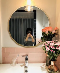 Best Price Large Round Wooden Metal Mirror For Decor Mirror Wall Living Room