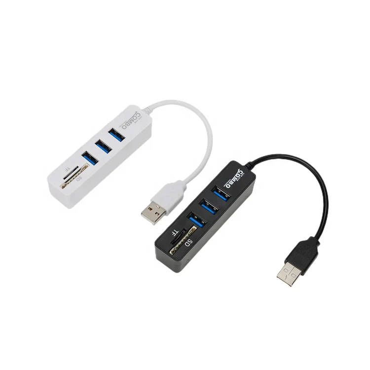 usb 2.0  3 port 5 in 1 hub usb data transfer SD TF card reader combo for Macbook PC