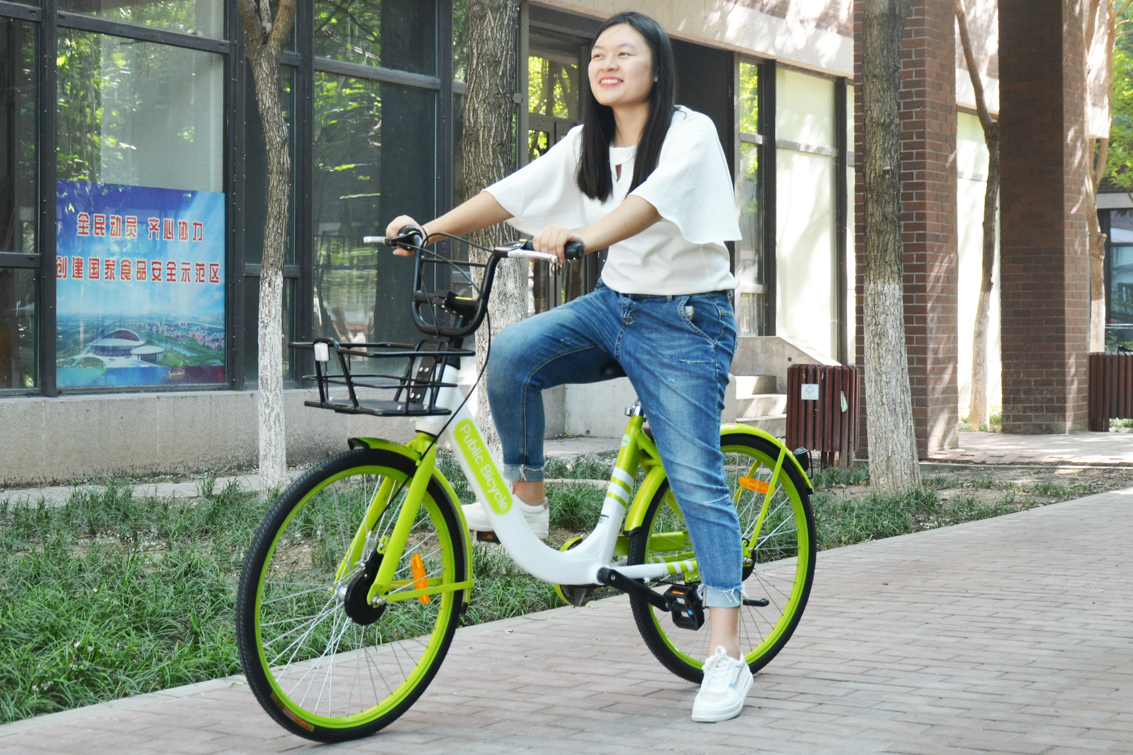 24&26Aluminum alloy high quality anti-theft rust stab-resistant tire smart lock OEM share bicycle public bike