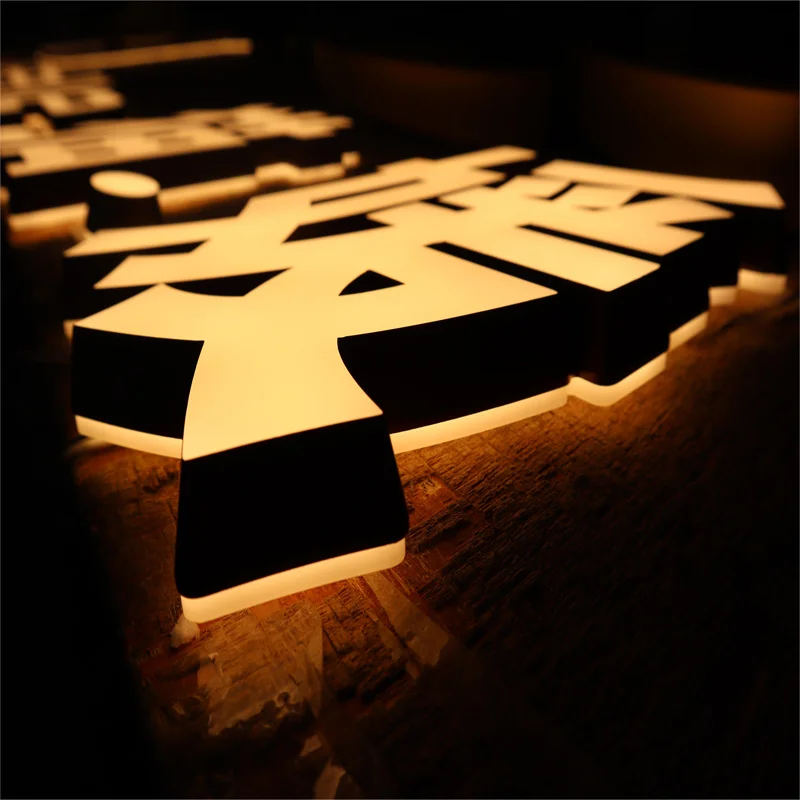 Acrylic Mini Illuminated Signboard Commercial Sign Large Light Up Numbers Backlit Letters Company Name Logo