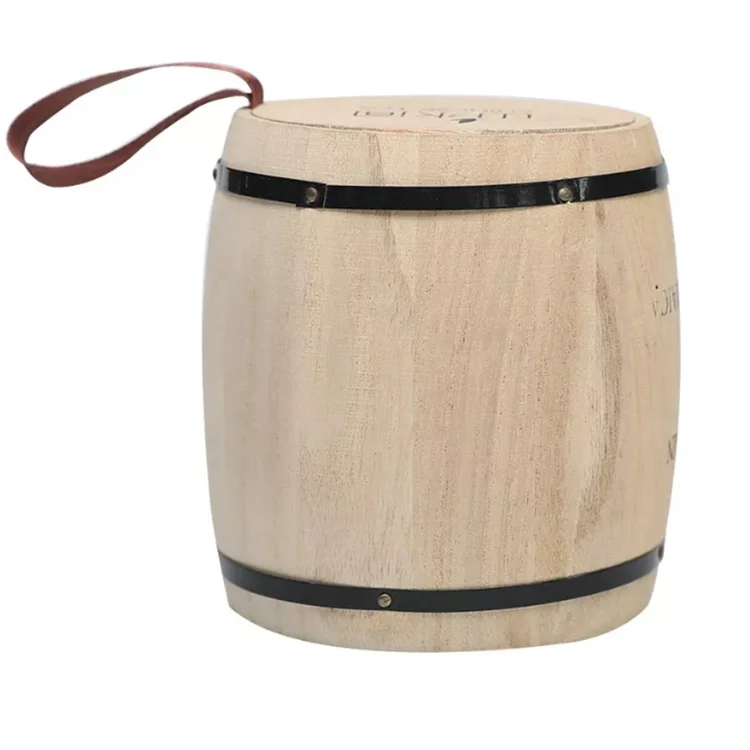 Rustic Handmade Primary Color Wood Food Storage Barrel Product