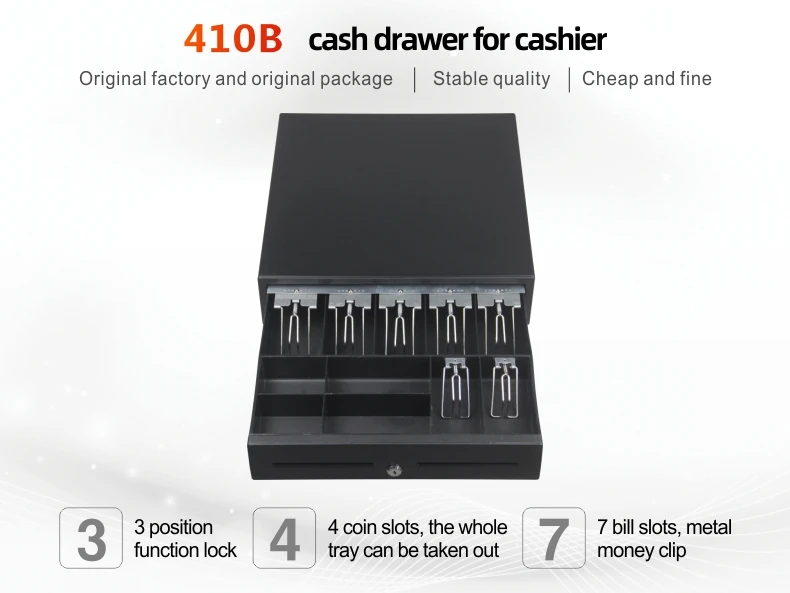 410 Metal Electronic Pos Cash Register Drawer Box Lock Safe Rj11