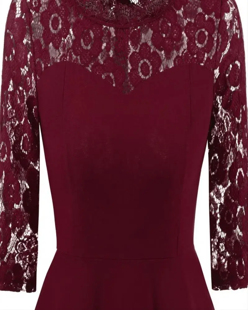 2020 Low MOQ Vintage Lace Skater Dress With Mid Sleeves Wedding Vestidos