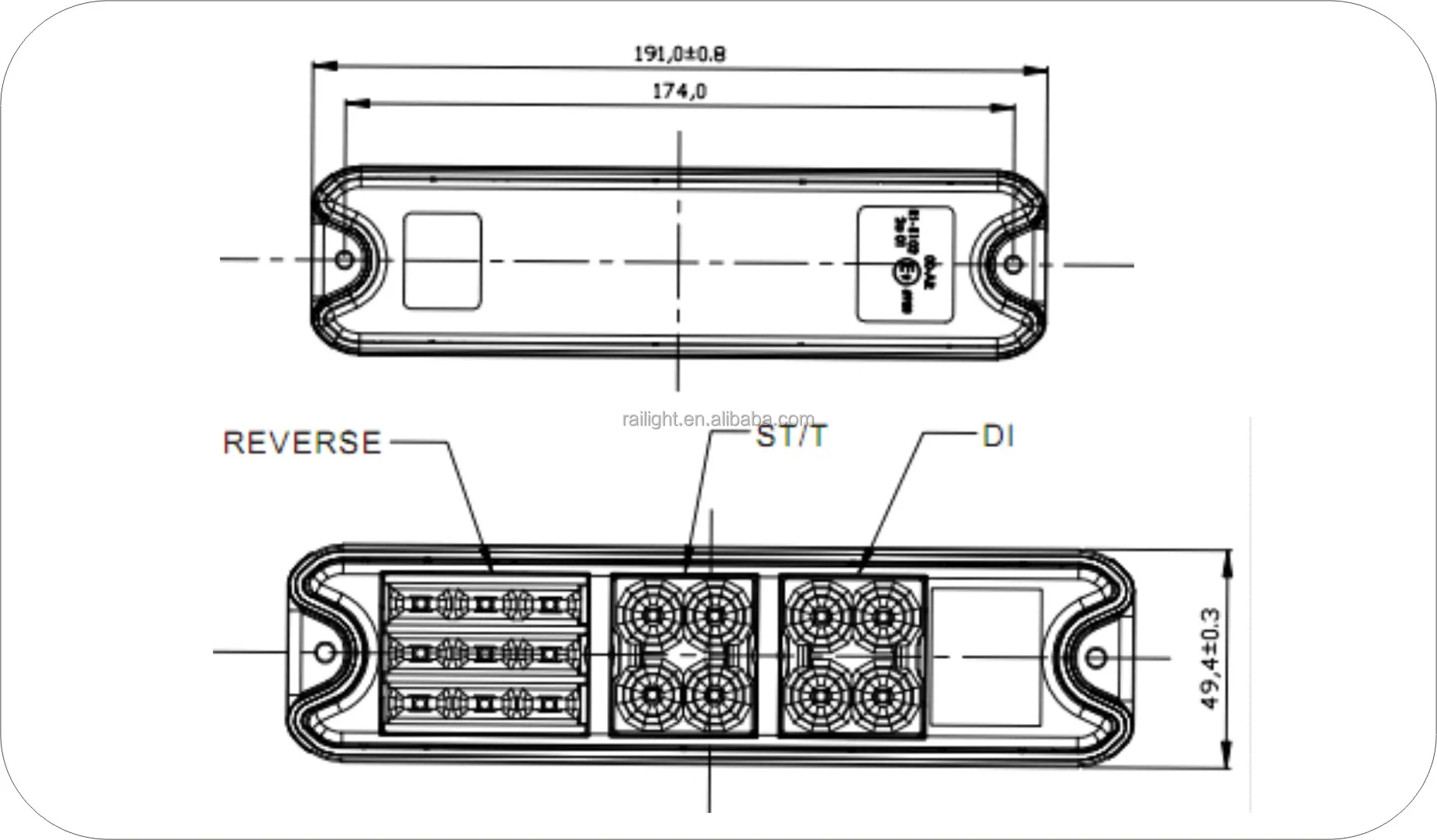 Rear light Led Forklift Stop/Turn/Tail led stop turn signal Truck Combination Tail Light 10-80 V DC