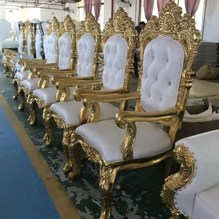 
classical wood flame and resin flower luxury wedding chair 