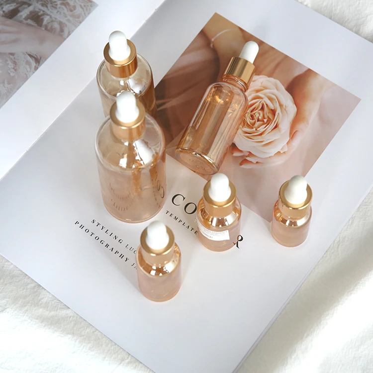 Custom Clear 5ml 10ml 15ml 20ml 30ml Glass Oil Slim Serum Bottle Amber 1oz 2oz Empty Essential Oil Glass Dropper Bottle