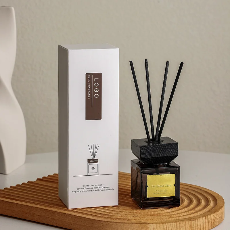 Luxury Home Fragrance Reed Diffuser New Arrival Reed Diffuser Black Wood Lid 100Ml Natural Stick Reed Diffuser For Gift