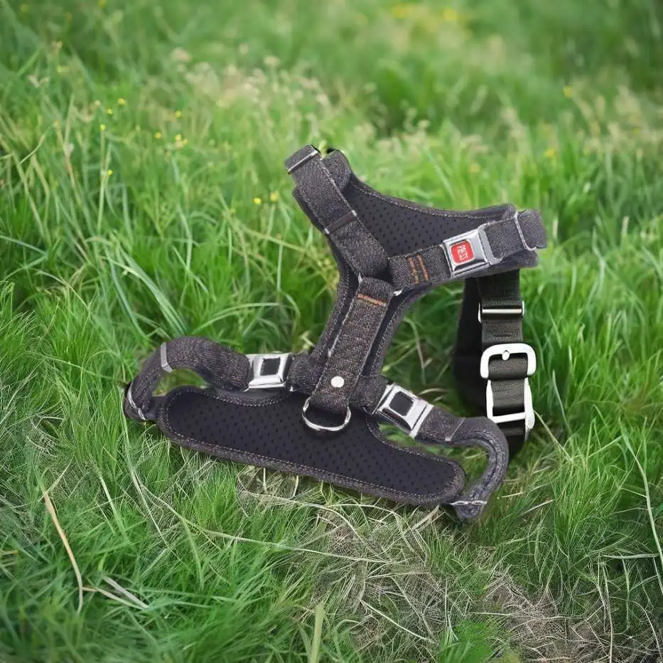 pet leather collar strong metal buckle soft